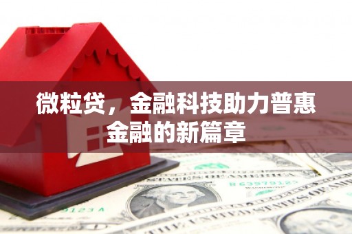汕尾微粒贷，金融科技助力普惠金融的新篇章