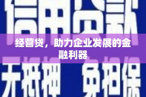 汕尾经营贷，助力企业发展的金融利器