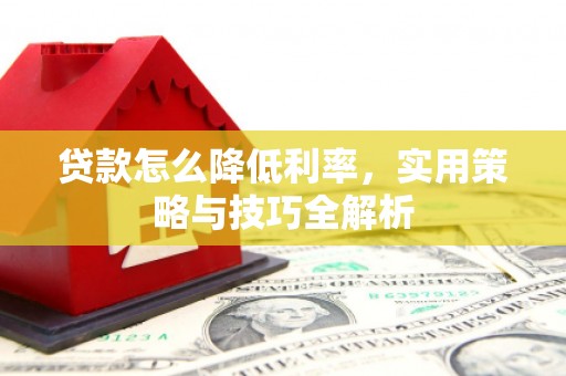 汕尾贷款怎么降低利率，实用策略与技巧全解析