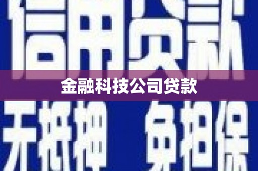 汕尾金融科技公司贷款