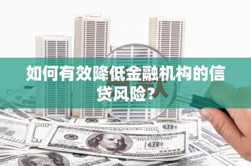 汕尾如何有效降低金融机构的信贷风险？