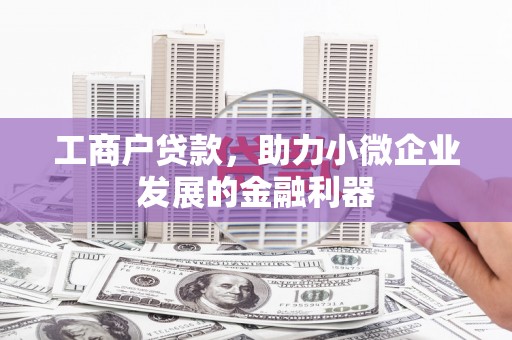 汕尾工商户贷款，助力小微企业发展的金融利器