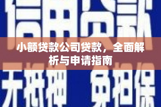 汕尾小额贷款公司贷款，全面解析与申请指南