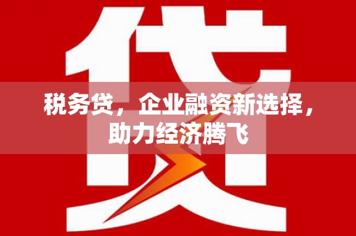 汕尾税务贷，企业融资新选择，助力经济腾飞