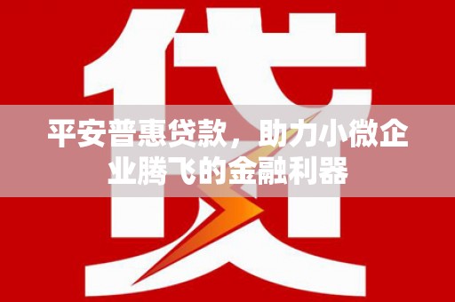 汕尾平安普惠贷款，助力小微企业腾飞的金融利器