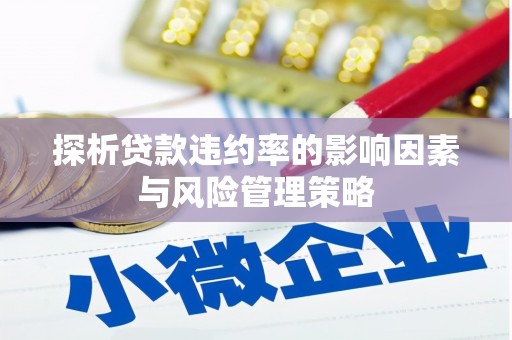 汕尾探析贷款违约率的影响因素与风险管理策略
