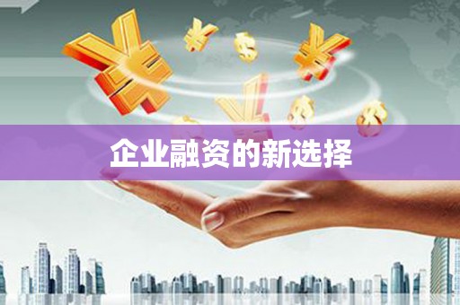 汕尾企业融资的新选择