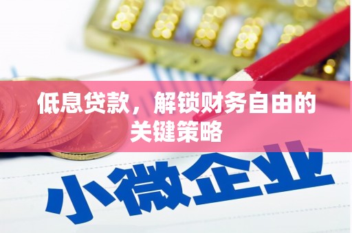 汕尾低息贷款，解锁财务自由的关键策略