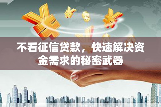 汕尾不看征信贷款，快速解决资金需求的秘密武器