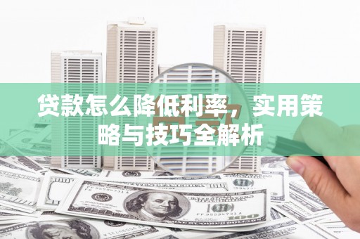 汕尾贷款怎么降低利率，实用策略与技巧全解析